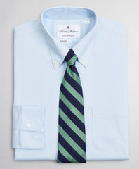 Milano Slim-Fit Dress Shirt, Performance Non-Iron with COOLMAX®, Button-Down Collar Twill Check