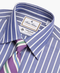 Luxury Collection Regent Fitted Dress Shirt, Franklin Spread Collar Herringbone Wide Stripe