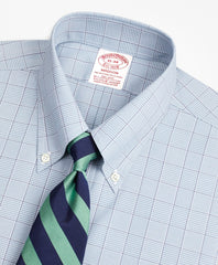 Stretch Madison Classic-Fit Dress Shirt, Non-Iron Pinpoint Button-Down Collar Glen Plaid