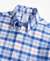 Regent Fit Oxford Blue and Red Plaid Sport Shirt