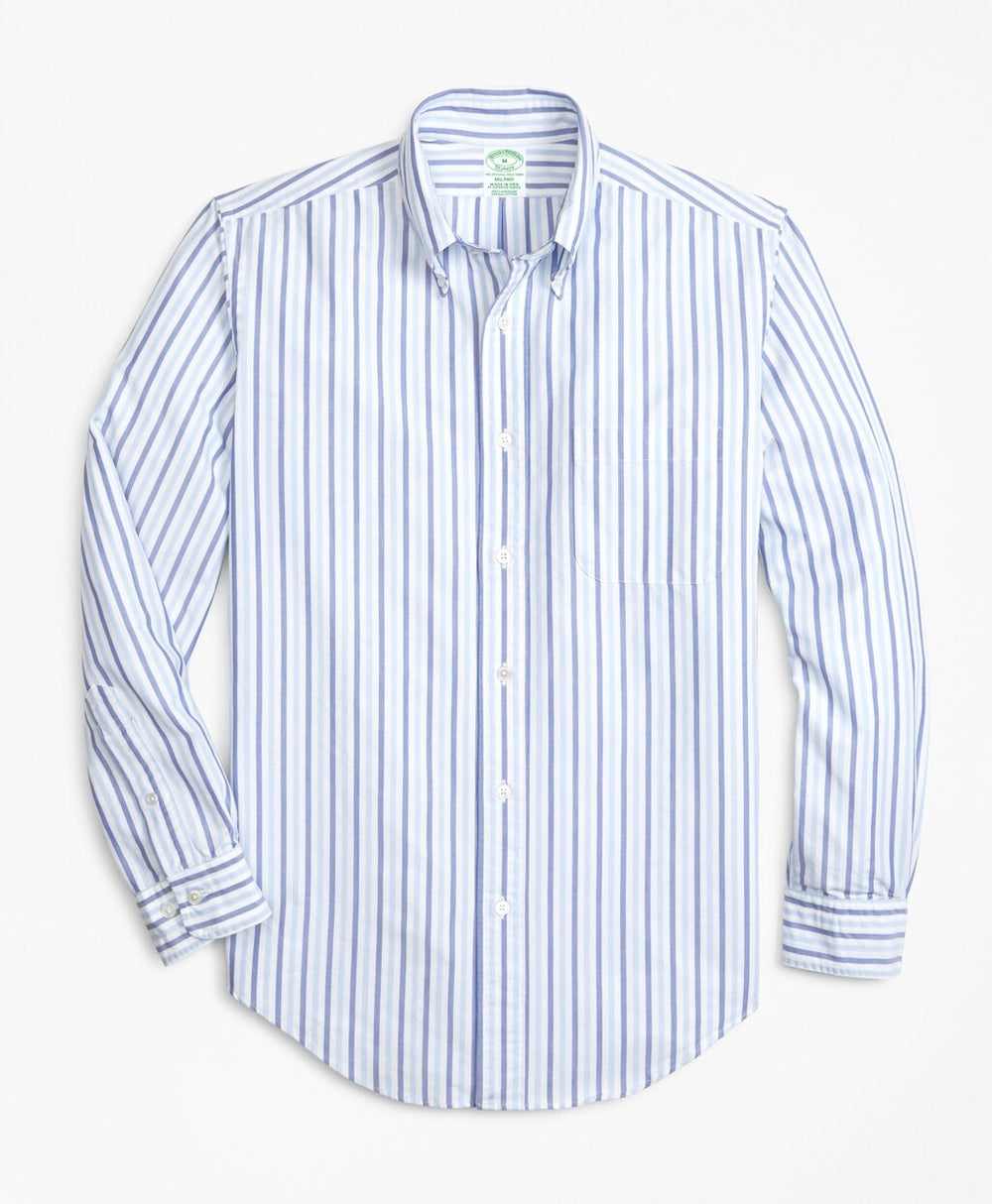 Milano Fit Oxford Alternating Stripe Sport Shirt