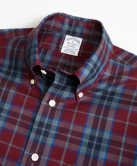 Non-Iron Regent Fit Burgundy Tartan Sport Shirt