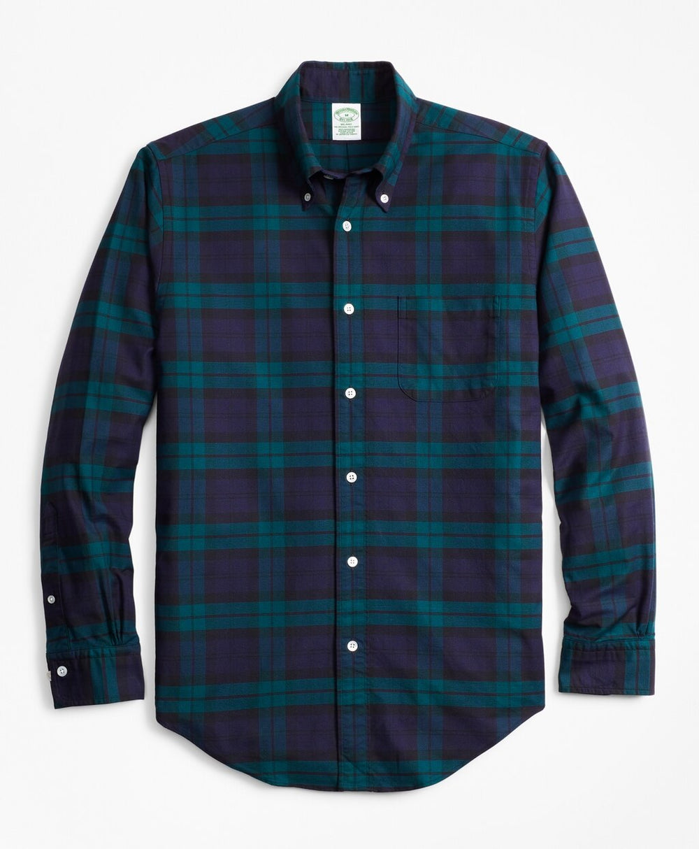 Milano Fit Oxford Black Watch Sport Shirt