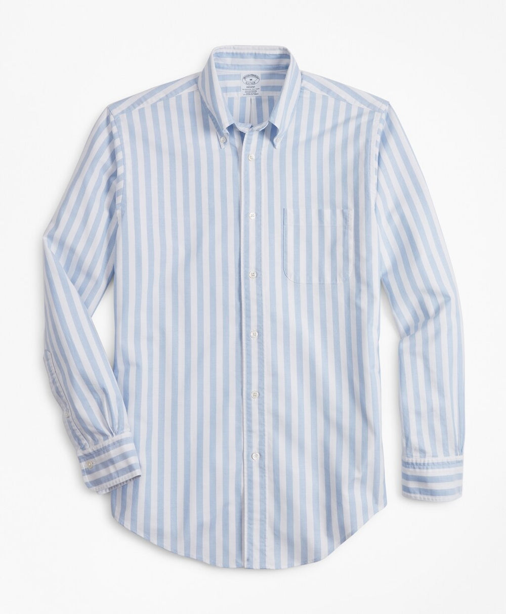 Regent Fit Oxford Wide Stripe Sport Shirt