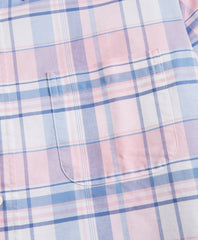 Madison Fit Oxford Pink and Blue Plaid Sport Shirt
