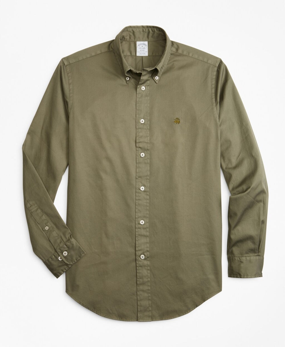 Regent Fit Garment-Dyed Twill Sport Shirt