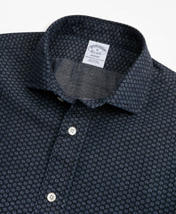 Regent Fit Mini-Floral Print Sport Shirt