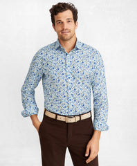 Golden Fleece® Regent Fit Light-Blue Floral Sport Shirt