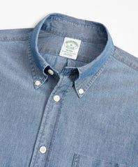 Milano Slim-Fit Sport Shirt, Indigo Chambray