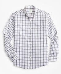 Milano Slim-Fit Sport Shirt, Performance Series with COOLMAX®, Windowpane