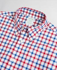 Stretch Milano Slim-Fit Sport Shirt, Non-Iron Large Windowpane