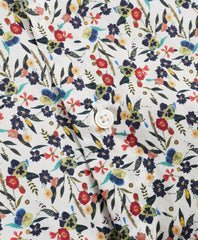 Golden Fleece® Regent Fit White Flower-Print Poplin Sport Shirt