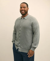 Mini-Cable Knit Polo Cardigan Big & Tall