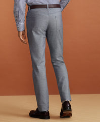 Golden Fleece® Five-Pocket Stretch Cotton-Linen Trousers