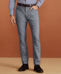 Golden Fleece® Five-Pocket Stretch Cotton-Linen Trousers