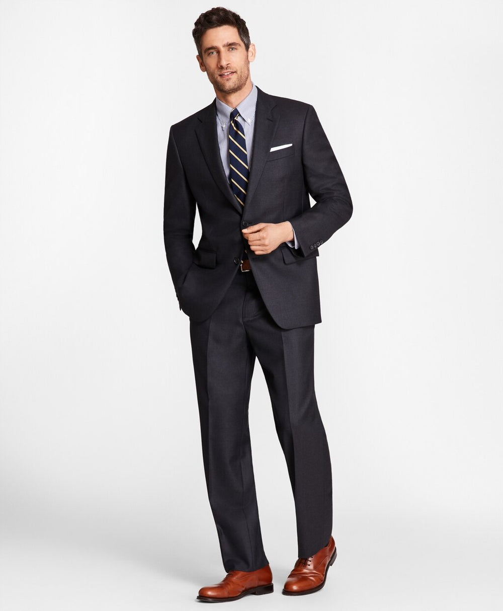 Madison Fit Saxxon™ Wool Navy Tic 1818 Suit