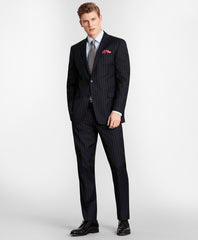 BrooksGate™ Milano-Fit Bead-Stripe Wool Twill Suit Pants