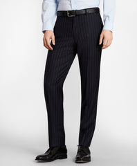BrooksGate™ Milano-Fit Bead-Stripe Wool Twill Suit Pants