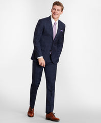 BrooksGate™ Milano-Fit Windowpane Wool Twill Suit Pants