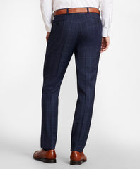 BrooksGate™ Milano-Fit Windowpane Wool Twill Suit Pants