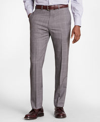 BrooksGate™ Regent-Fit Windowpane Wool Suit Pants