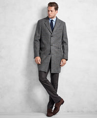 Golden Fleece® Black and White Plaid Topcoat