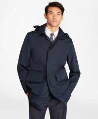 Water-Repellent Hooded Trench Coat