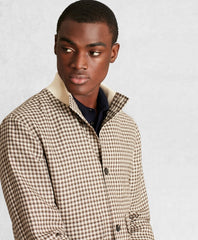 Golden Fleece® Wool Linen Houndstooth Bomber Jacket