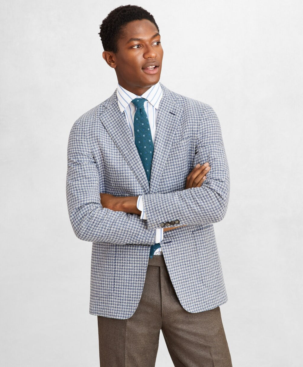 Golden Fleece® Wool-Blend Houndstooth Blue Sport Coat