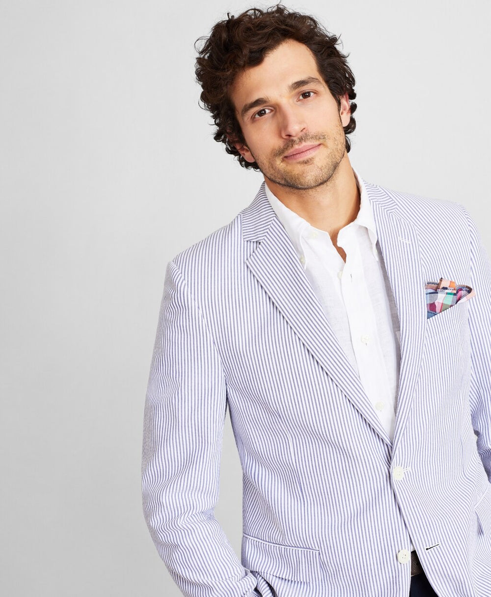 Regent Fit Stripe Seersucker Sport Coat
