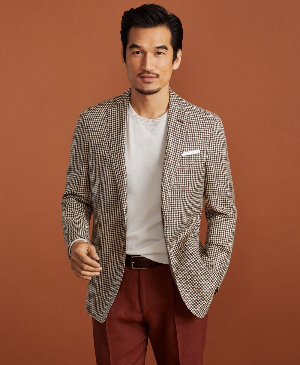 Golden Fleece® BrooksCloud™ Silk-Linen-Cotton Houndstooth Sport Coat