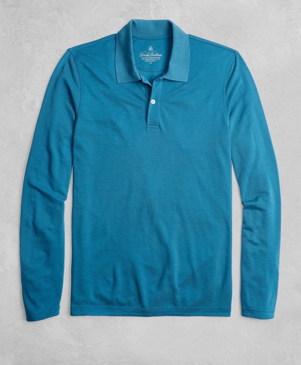 Golden Fleece® BrooksTech™ Two-Button Long-Sleeve Polo Shirt