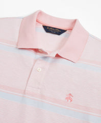 Original Fit Cotton and Linen Horizontal Stripe Polo Shirt