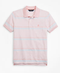 Original Fit Cotton and Linen Horizontal Stripe Polo Shirt