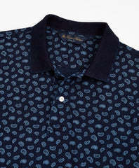 Slim Fit Indigo Printed Paisley Polo Shirt