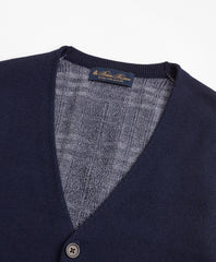 Washable Merino Wool Plaid Back Waistcoat
