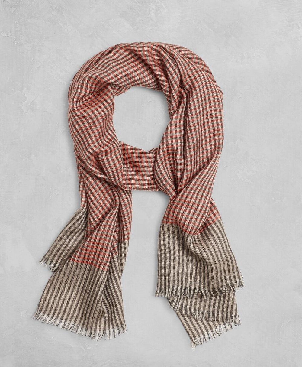 Golden Fleece® Checked Cashmere Silk Scarf