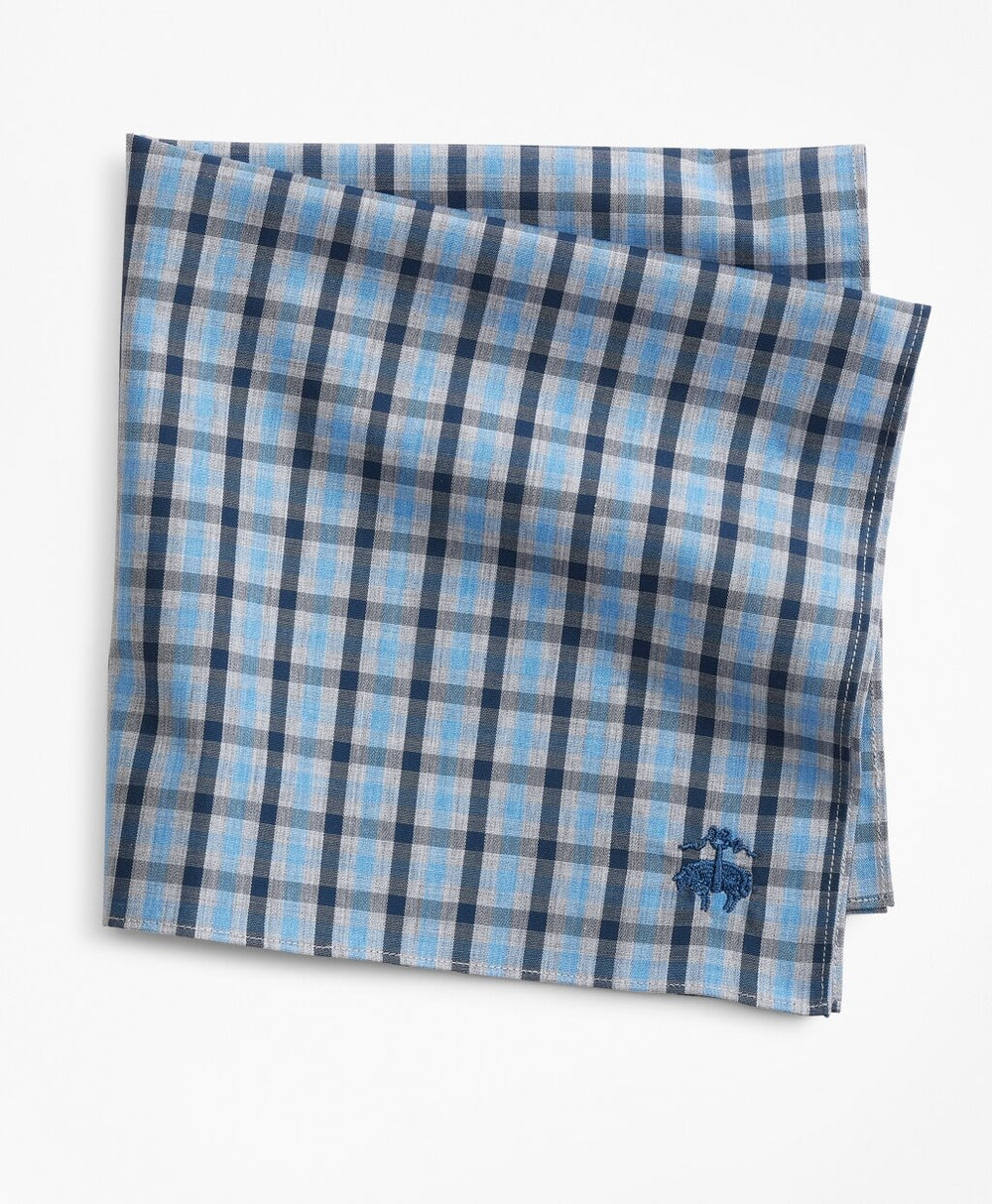 Supima® Cotton Heathered Check Pocket Square