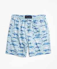 Montauk 6" Whale Print Swim Trunks