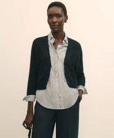 Wool-Cashmere Blend Cropped Cardigan