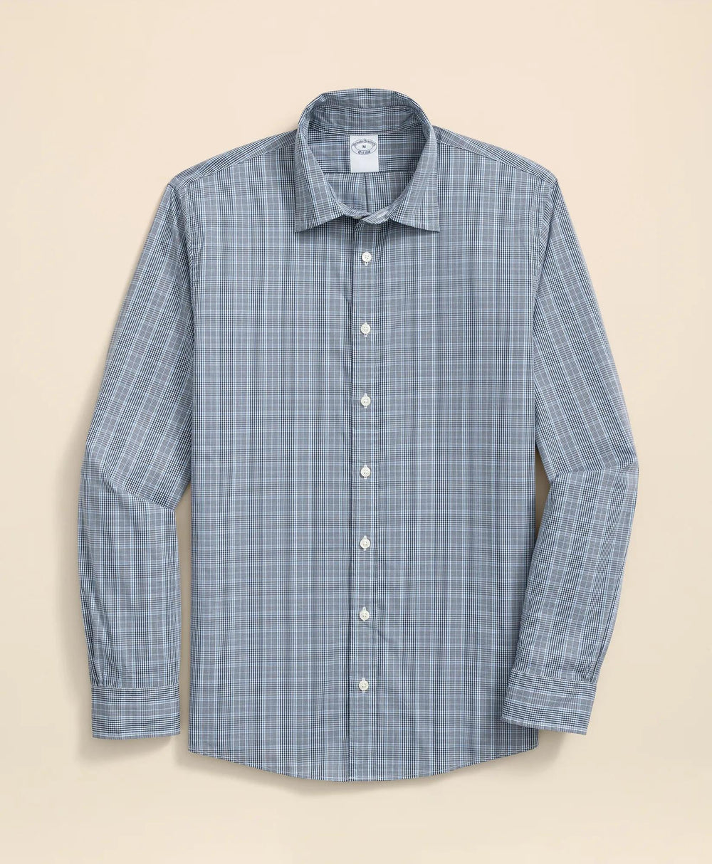 Performance Series Stretch Spread Collar Glen Plaid Sport Shirt