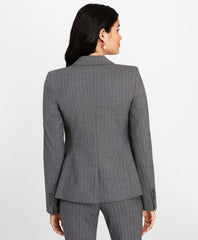 Petite Pinstripe Stretch Wool Jacket
