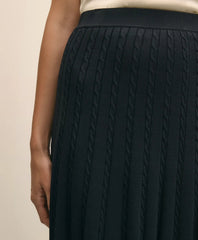 Cable Knit Midi Sweater Skirt