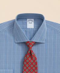 English Spread Collar Glen Plaid Dress Shirt Pure Supima® Cotton Regular-Finish