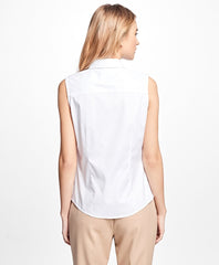 Petite Non-Iron Fitted Sleeveless Dress Shirt