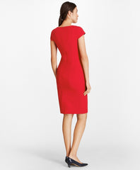 Petite Stretch-Wool Twill Sheath Dress
