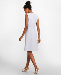 Petite Striped Stretch Cotton Seersucker Dress