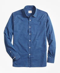 Indigo-Dyed Cotton Chambray Sport Shirt
