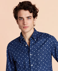 Floral Linen-Blend Sport Shirt
