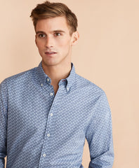 Indigo Red Fleece Print Shirt